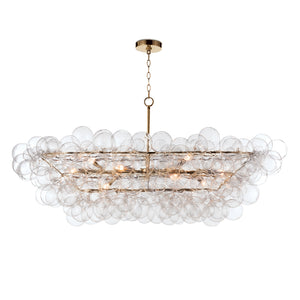 Bubbles Chandelier Linear (Clear) Natural Brass