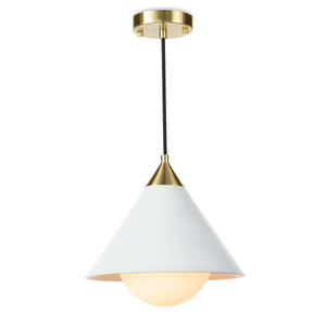 Floyd Pendant (White and Natural Brass)