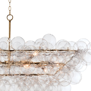 Bubbles Chandelier Linear (Clear) Natural Brass