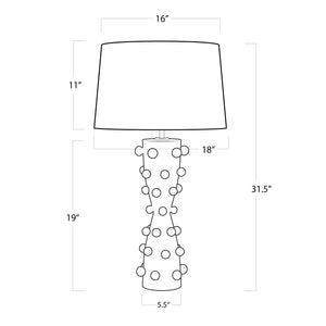 Pom Pom Ceramic Table Lamp (White)