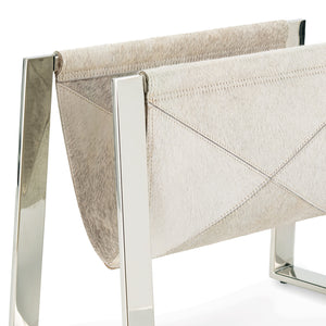 Andres Hair on Hide Magazine Rack (Polished Nickel)