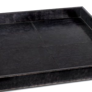 Derby Square Leather Tray (Black)