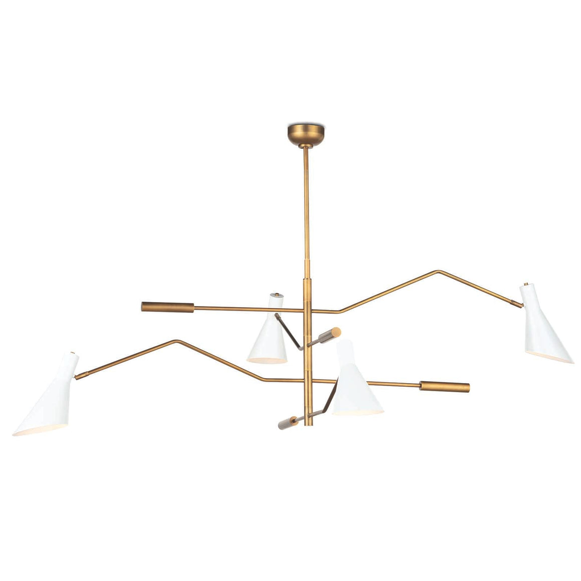 Spyder Chandelier (White and Natural Brass)