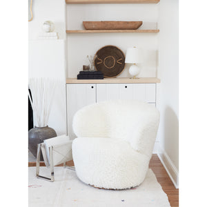 Andres Hair on Hide Magazine Rack (Polished Nickel)