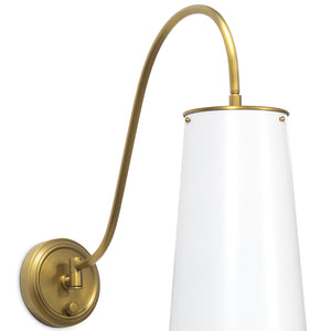 Hattie Sconce (White and Natural Brass)