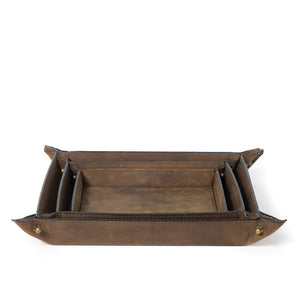 Derby Leather Tray Set (Brown)