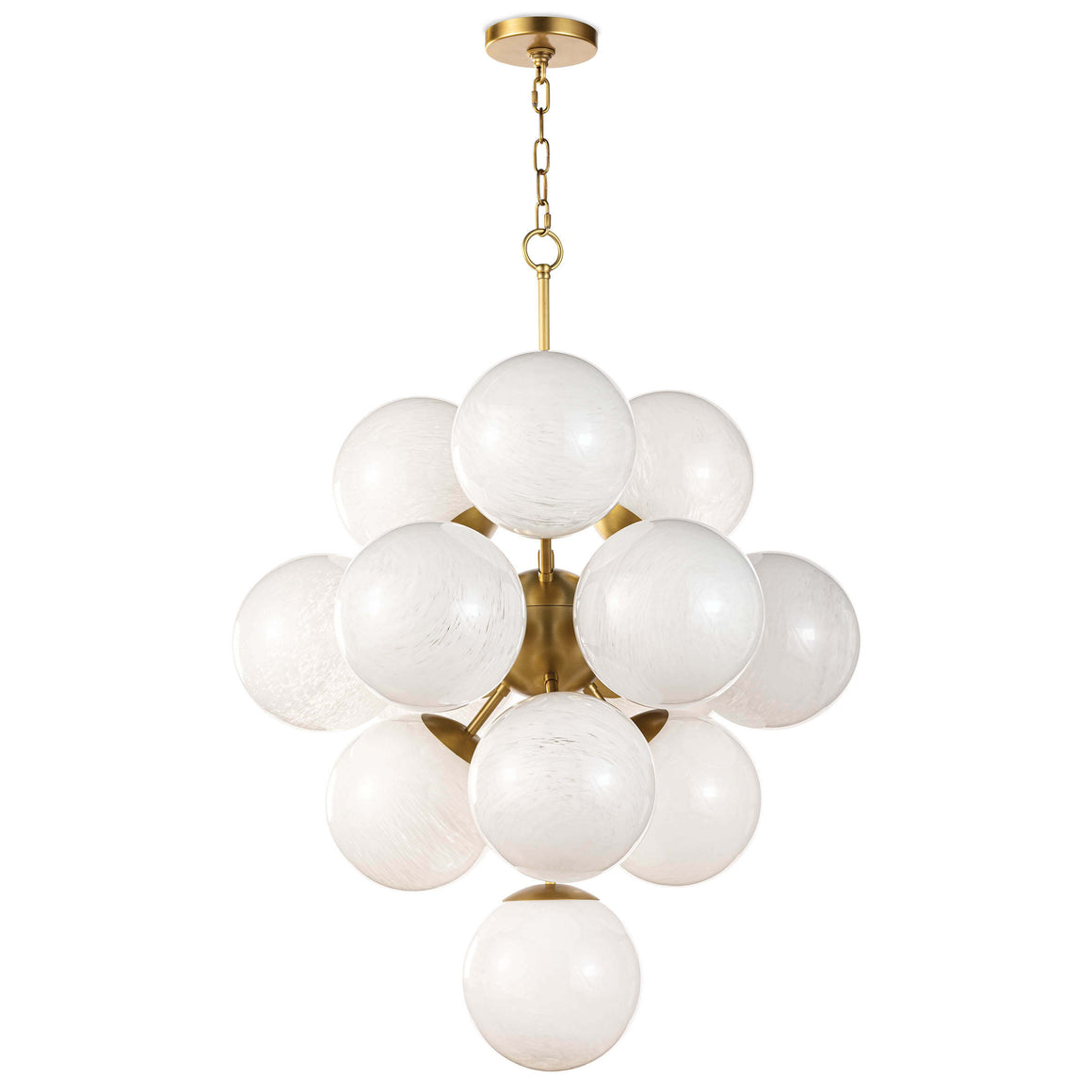 La Dame Chandelier (Swirl Glass Natural Brass)