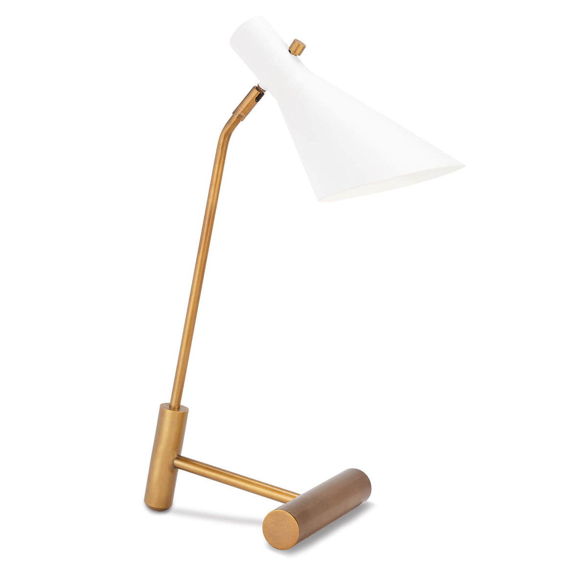Spyder Task Lamp (White and Natural Brass)