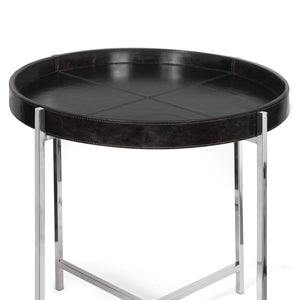 Derby Leather Tray Table (Black)