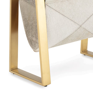 Andres Hair on Hide Magazine Rack (Brass)