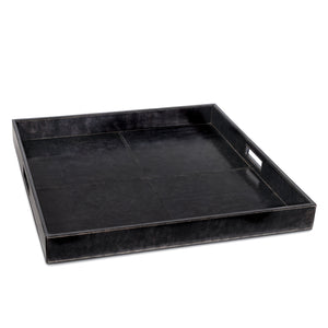 Derby Square Leather Tray (Black)