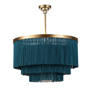 Cabaret Fringe Chandelier (Peacock)