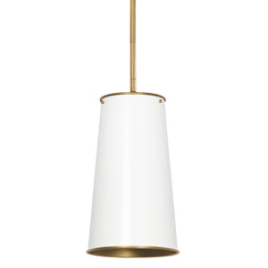 Hattie Pendant (White and Natural Brass)