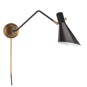 Spyder Single Arm Sconce (Blackened Brass and Natural Brass)