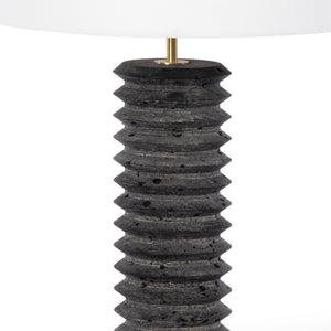 Noir Column Travertine Lamp