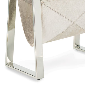 Andres Hair on Hide Magazine Rack (Polished Nickel)
