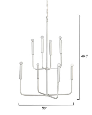 2-Tier White Gesso Chandelier