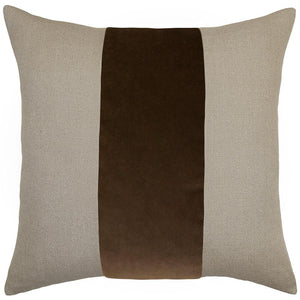 Ming Linen Bark Velvet Band Pillow