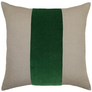 Ming Linen Emerald Velvet Band Pillow