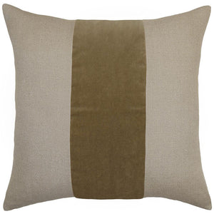 Ming Linen Earth Velvet Band Pillow