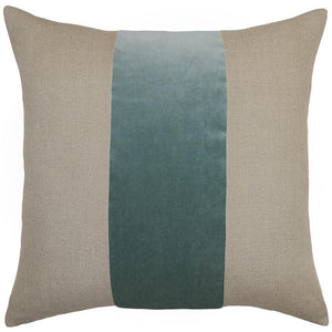 Ming Linen Stone Velvet Band Pillow