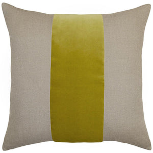 Ming Linen Wasabi Velvet Band Pillow