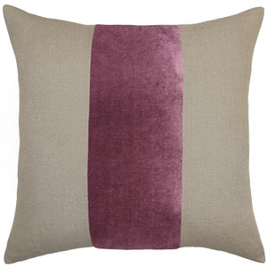 Ming Linen Orchid Velvet Band Pillow