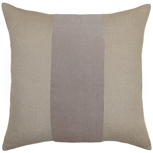 Ming Linen Asphalt Velvet Band Pillow