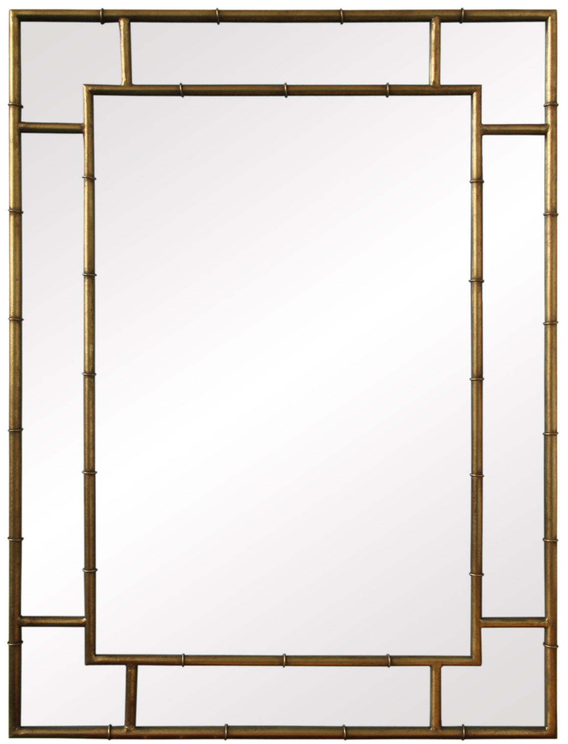 Mirrors - Faux Bamboo Mirror - Antique Gold