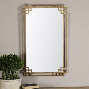 Mirrors - Greek Key Mirror — Distressed Gold