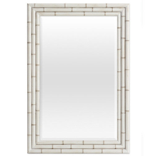 Mirrors - Hemingway Faux Bamboo Mirror - Raw White Cotton ( 28 Finish Options )