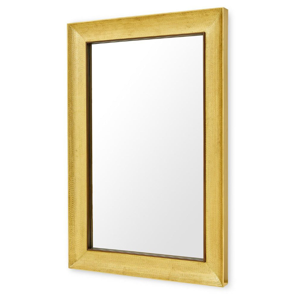Large Hand Hammered Rectangular Mirror – Antique Brass | Melinda Collection | Villa & House