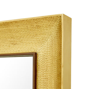 Large Hand Hammered Rectangular Mirror – Antique Brass | Melinda Collection | Villa & House