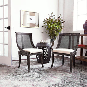 Curved Cane Chair — Grey | Monaco Collection | Villa & House
