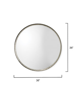 Round Silver Leaf Metal Wall Mirror