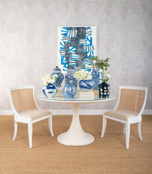 Square Porcelain Temple Jar with Lid – Blue & White | Jasper Collection | Villa & House