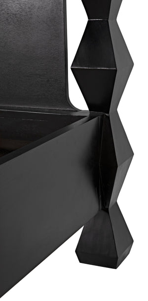 Brancusi Bed, Queen, Hand-Rubbed Black