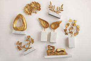 Gold Leaf Wing Sculptures on Marble Bases – Set of 2 | Wing Collection | Villa & House