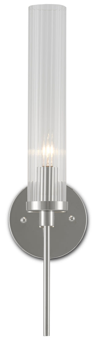 Bellings Nickel Wall Sconce - Polished Nickel/Clear