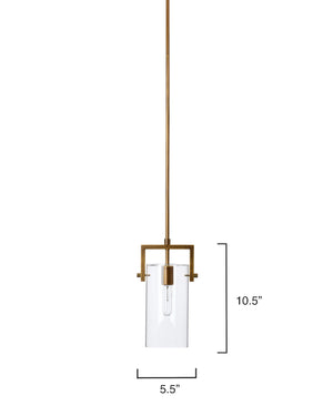 Cambrai Brass & Glass Pendant, Small