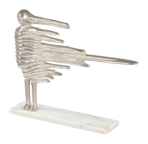 Streak Table Art Silver & White