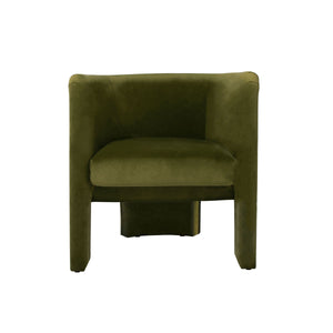 Lansky Barrel Chair in Olive Velvet