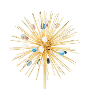 Small Brass & Gemstone Starburst Statue - Blue, Clear & Purple | Nova Collection | Villa & House