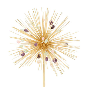 Large Brass & Gemstone Starburst Statue - Pink, Green & Purple | Nova Collection | Villa & House