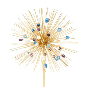 Large Brass & Gemstone Starburst Statue - Blue, Clear & Purple | Nova Collection | Villa & House