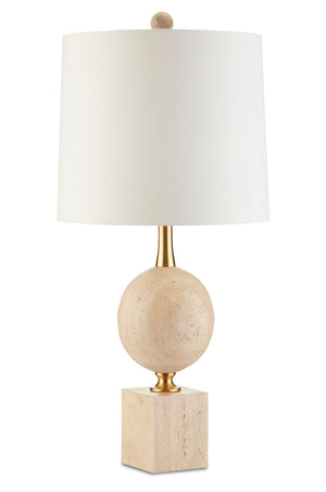 Currey and Company Adorno Table Lamp - Natural/Beige/Antique Brass
