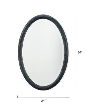 Ovation Oval Mirror - Textured Charcoal Resin