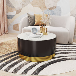 Zeke Coffee Table White, Black & Gold