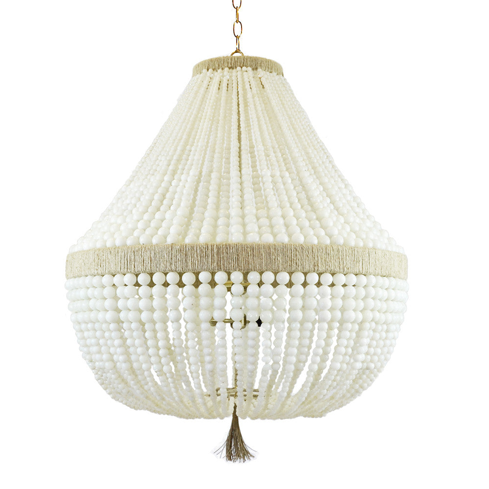 30" Orbit Beaded Chandelier – Milk Beads