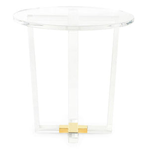 Oval Acrylic Side Table with Brass Accent | Otis Collection | Villa & House